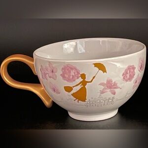 Disney Mary Poppins “A Spoonful of Sugar” Teacup Gold Handle Floral Mug